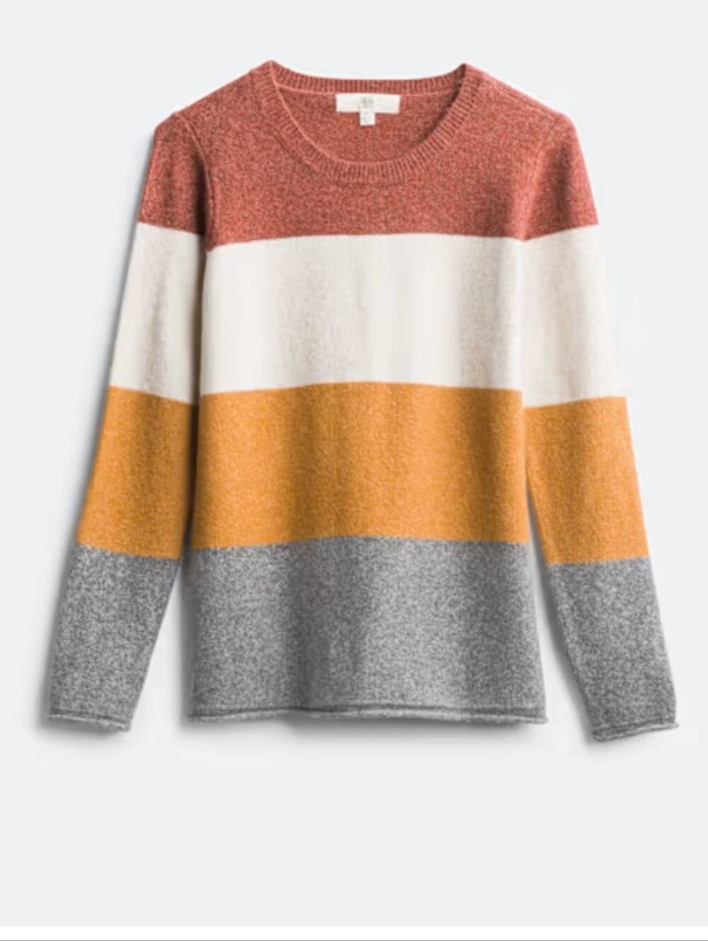 Cozy Colorblock Crewneck Sweater - Rust, Cream, Mustard, Gray - Picture 3 of 3